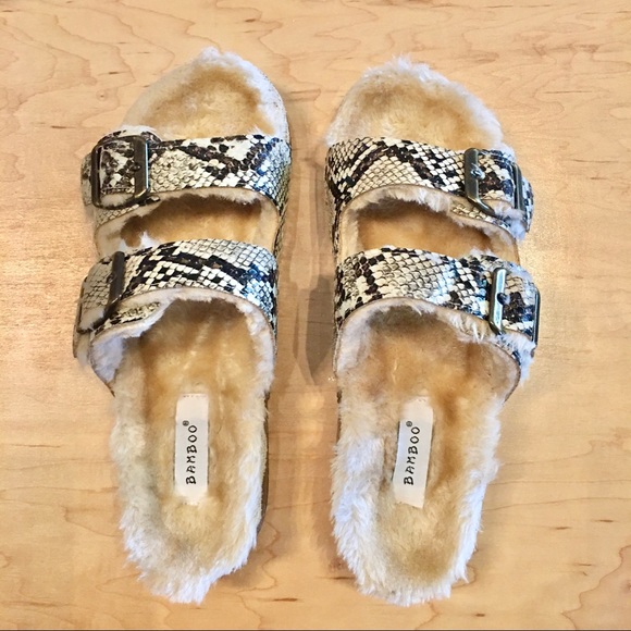 NWT • BAMBOO • faux snakeskin sandals • - Picture 4 of 7
